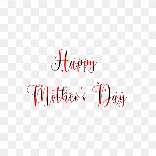 Happy Mothers day text with small heart design free png